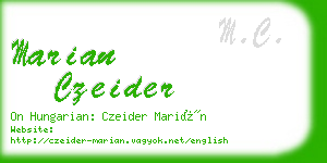 marian czeider business card